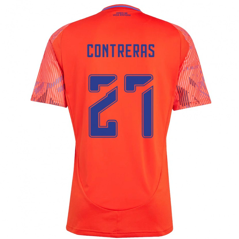 Danxen Barn Rodrigo Contreras #27 Orange Röd Bortatröja Matchtröjor 2025/26 Tröjor T-Tröja