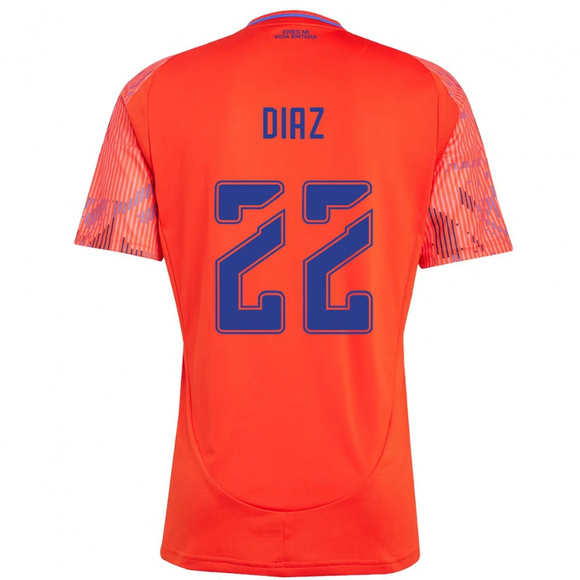 Danxen Barn Valentina Díaz #22 Orange Röd Bortatröja Matchtröjor 2025/26 Tröjor T-Tröja