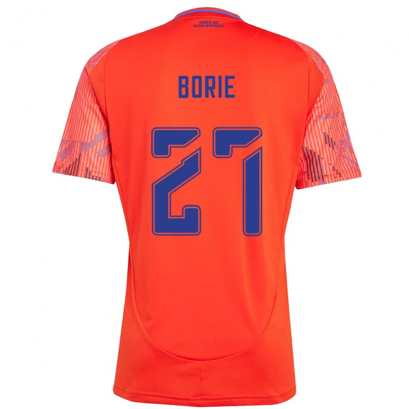 Danxen Barn Emilie Borie #27 Orange Röd Bortatröja Matchtröjor 2025/26 Tröjor T-Tröja