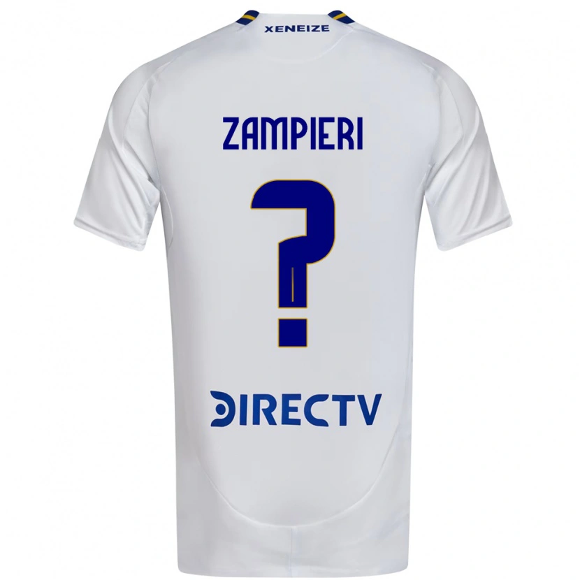 Danxen Barn Santiago Zampieri #0 Vit Blå Bortatröja Matchtröjor 2025/26 Tröjor T-Tröja