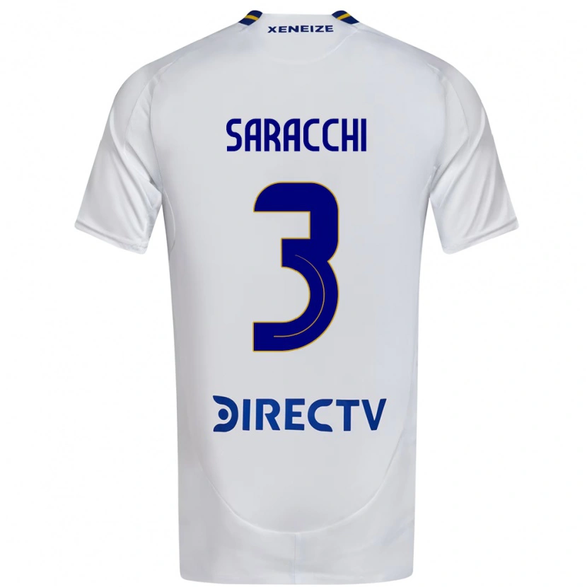 Danxen Barn Marcelo Saracchi #3 Vit Blå Bortatröja Matchtröjor 2025/26 Tröjor T-Tröja