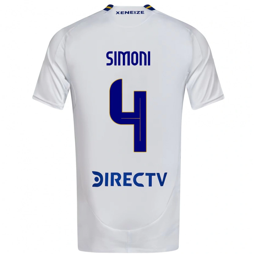 Danxen Barn Tiago Simoni #4 Vit Blå Bortatröja Matchtröjor 2025/26 Tröjor T-Tröja