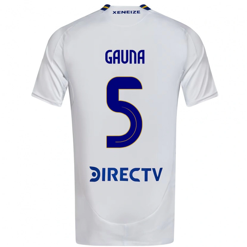 Danxen Barn Santiago Gauna #5 Vit Blå Bortatröja Matchtröjor 2025/26 Tröjor T-Tröja