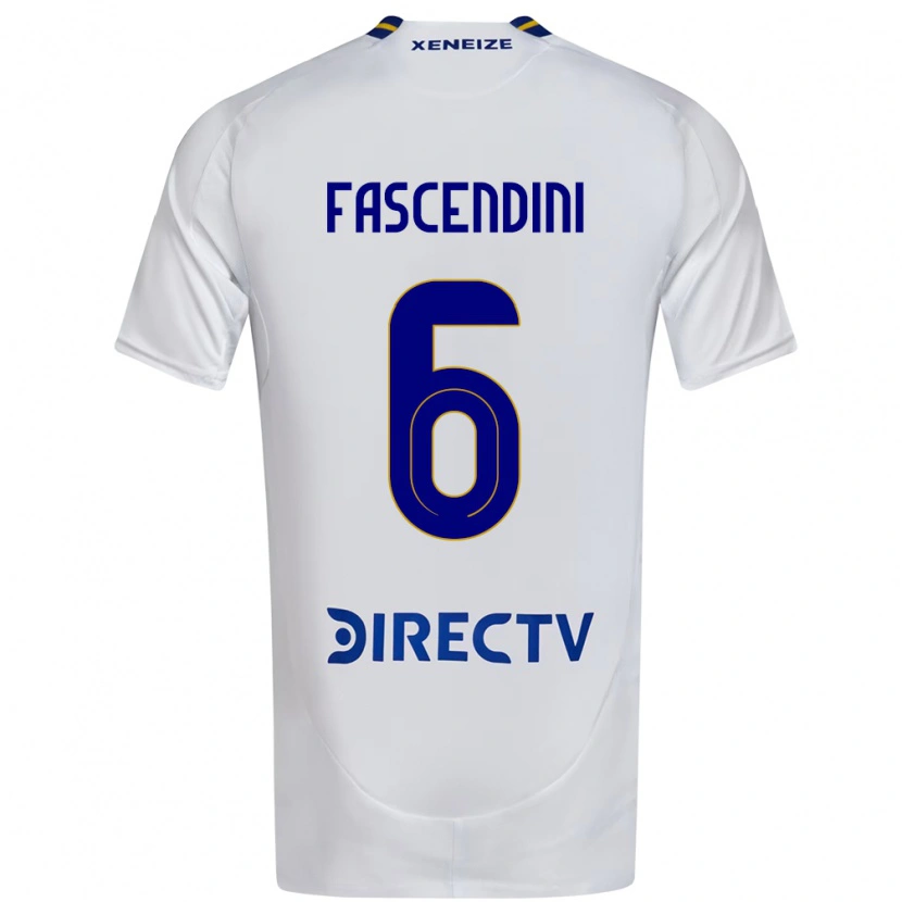 Danxen Barn Valentin Fascendini #6 Vit Blå Bortatröja Matchtröjor 2025/26 Tröjor T-Tröja