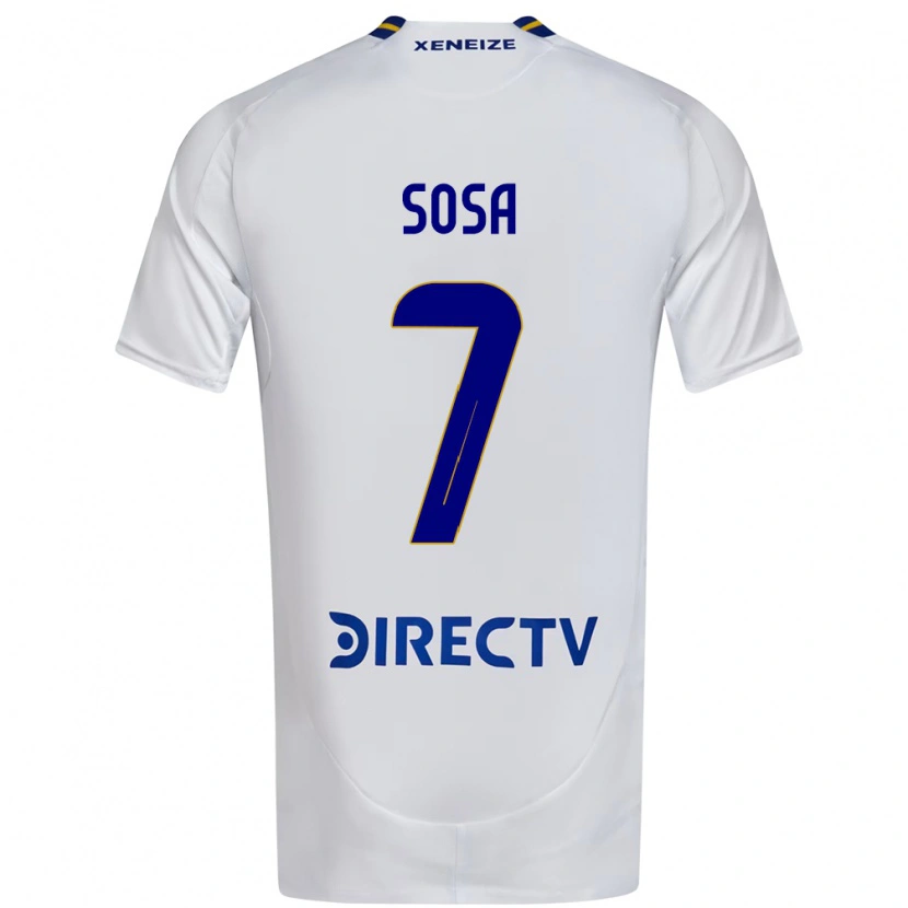 Danxen Barn Elián Sosa #7 Vit Blå Bortatröja Matchtröjor 2025/26 Tröjor T-Tröja
