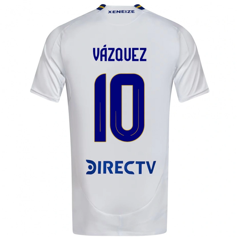 Danxen Barn Lucas Vázquez #10 Vit Blå Bortatröja Matchtröjor 2025/26 Tröjor T-Tröja