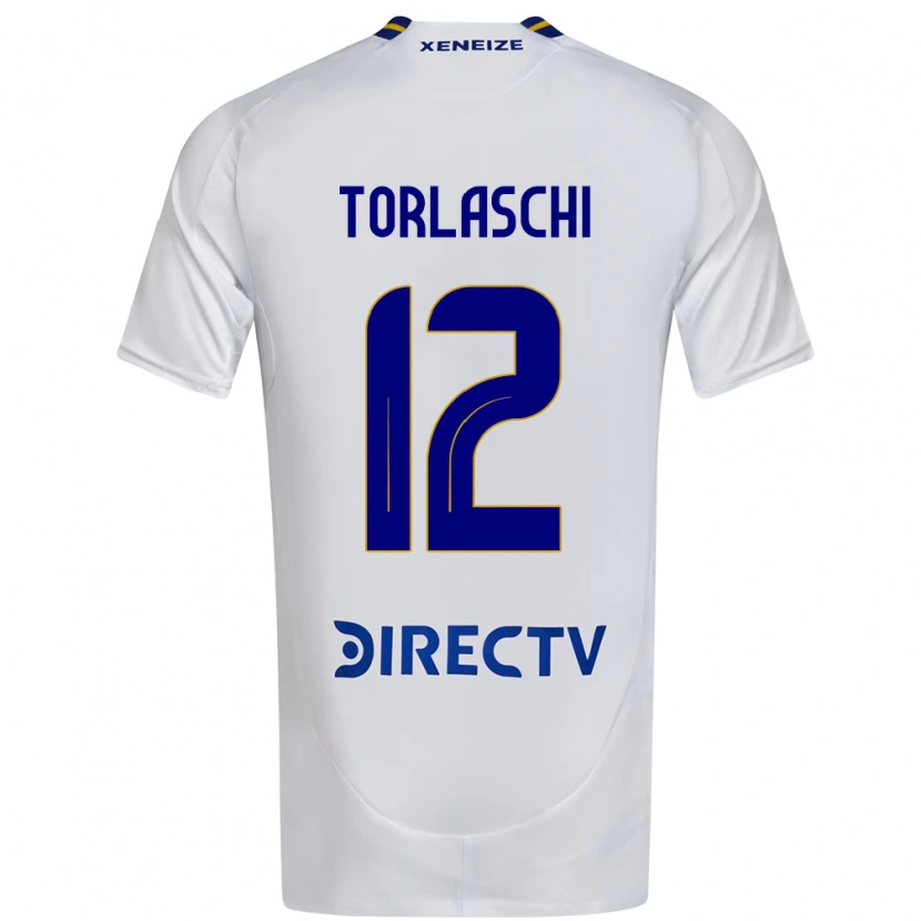Danxen Barn Lucas Torlaschi #12 Vit Blå Bortatröja Matchtröjor 2025/26 Tröjor T-Tröja