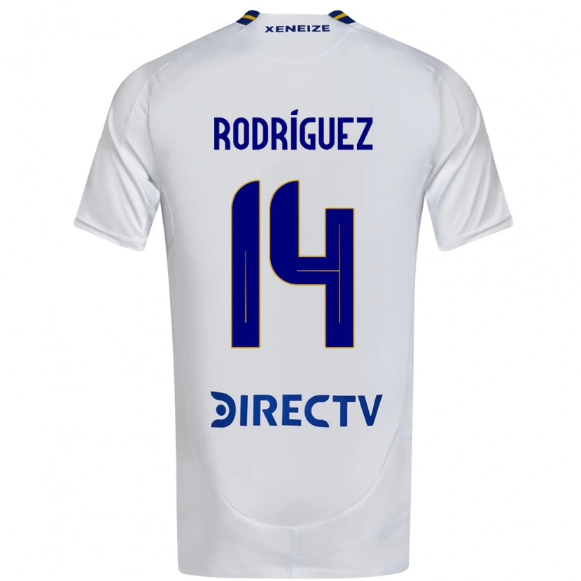 Danxen Barn Isaías Rodríguez #14 Vit Blå Bortatröja Matchtröjor 2025/26 Tröjor T-Tröja