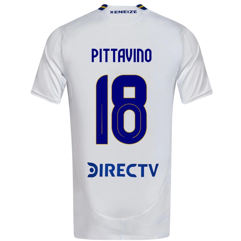 Danxen Barn Rodrigo Pittavino #18 Vit Blå Bortatröja Matchtröjor 2025/26 Tröjor T-Tröja