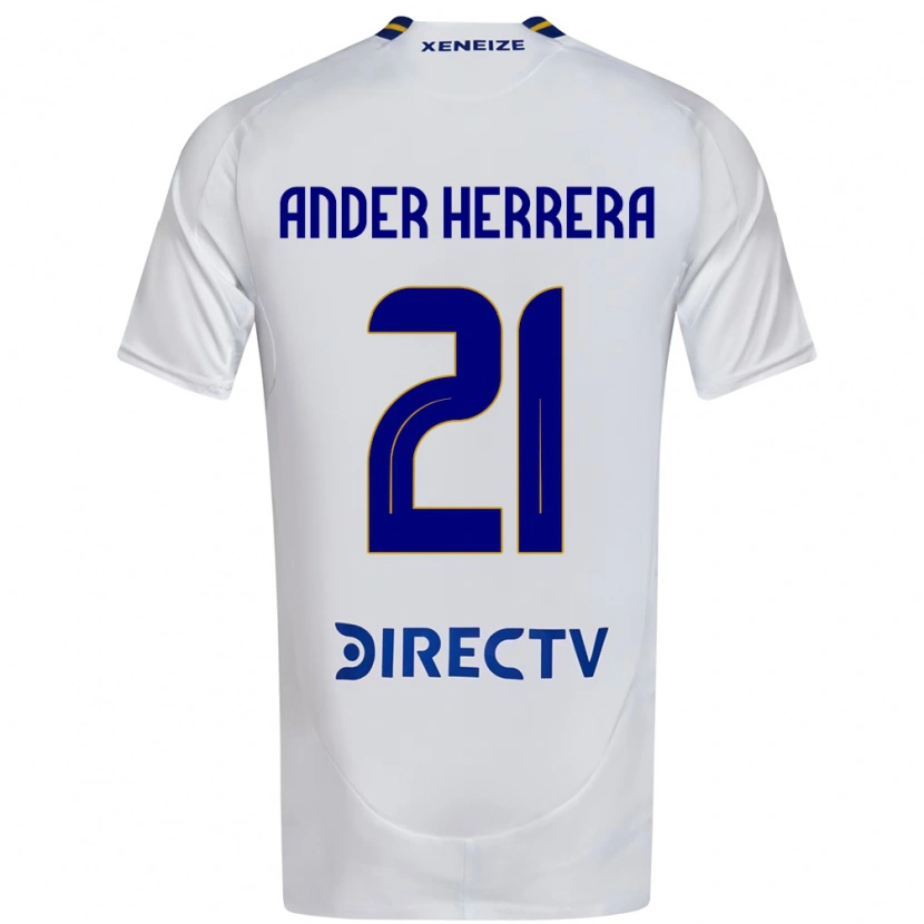 Danxen Barn Ander Herrera #21 Vit Blå Bortatröja Matchtröjor 2025/26 Tröjor T-Tröja