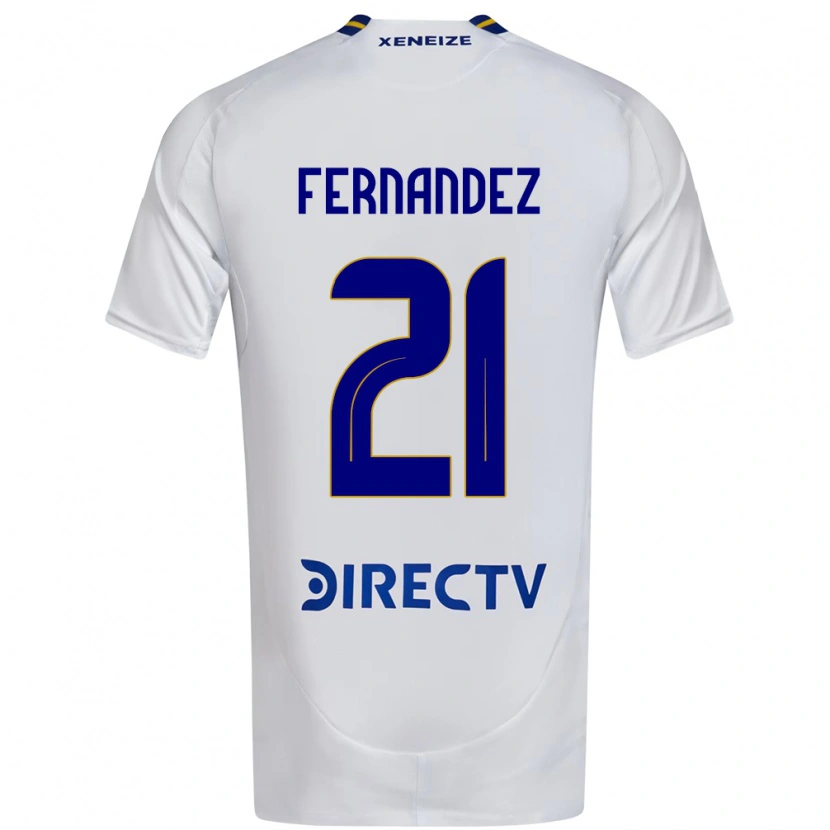 Danxen Barn Ezequiel Fernandez #21 Vit Blå Bortatröja Matchtröjor 2025/26 Tröjor T-Tröja