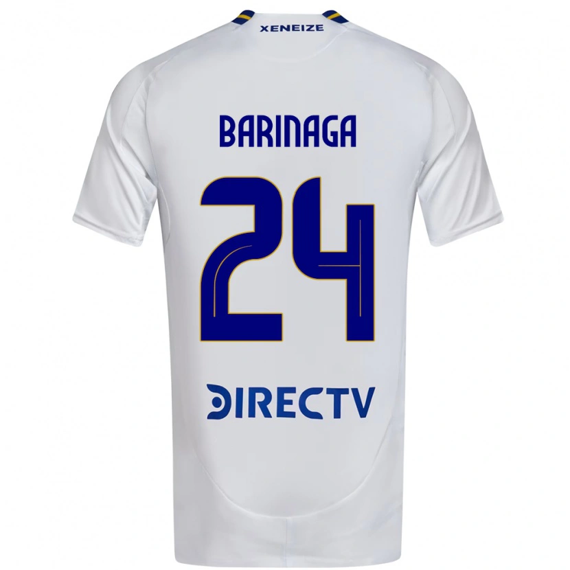 Danxen Barn Juan Barinaga #24 Vit Blå Bortatröja Matchtröjor 2025/26 Tröjor T-Tröja
