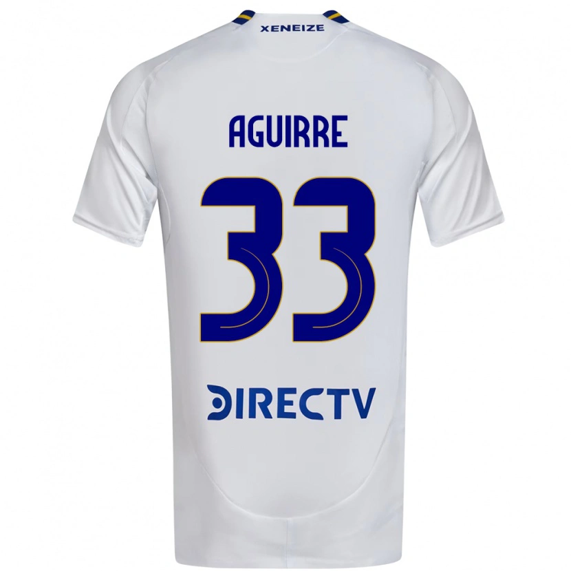 Danxen Barn Brian Aguirre #33 Vit Blå Bortatröja Matchtröjor 2025/26 Tröjor T-Tröja
