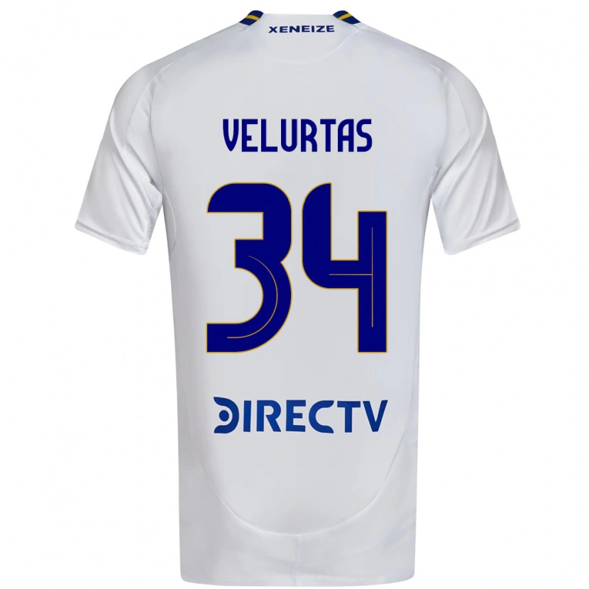 Danxen Barn Pedro Velurtas #34 Vit Blå Bortatröja Matchtröjor 2025/26 Tröjor T-Tröja