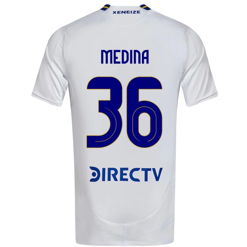 Danxen Barn Cristian Medina #36 Vit Blå Bortatröja Matchtröjor 2025/26 Tröjor T-Tröja