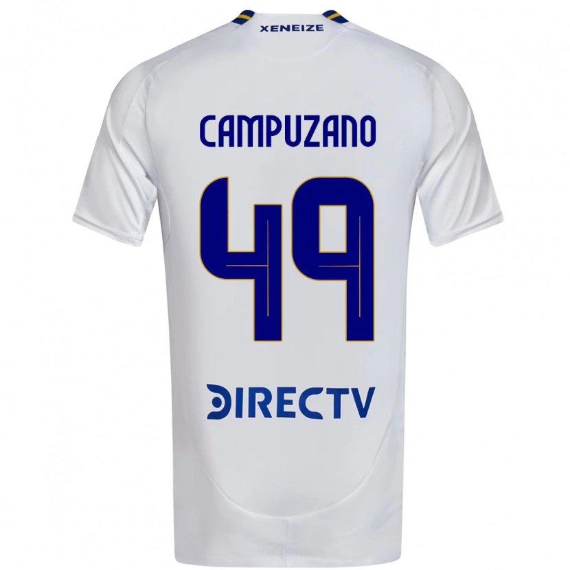 Danxen Barn Jorman Campuzano #49 Vit Blå Bortatröja Matchtröjor 2025/26 Tröjor T-Tröja