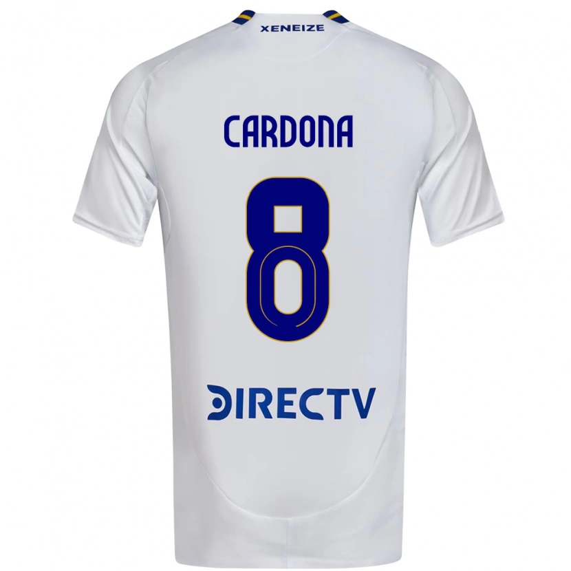 Danxen Barn Edwin Cardona #8 Vit Blå Bortatröja Matchtröjor 2025/26 Tröjor T-Tröja