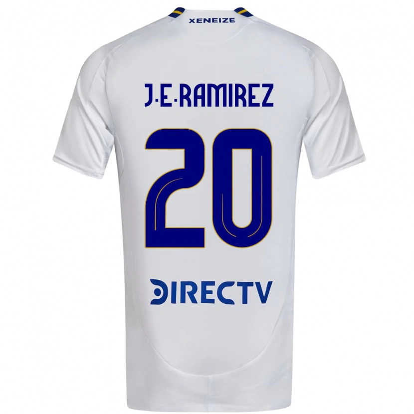 Danxen Barn Juan Edgardo Ramirez #20 Vit Blå Bortatröja Matchtröjor 2025/26 Tröjor T-Tröja