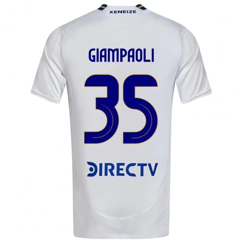 Danxen Barn Renzo Giampaoli #35 Vit Blå Bortatröja Matchtröjor 2025/26 Tröjor T-Tröja