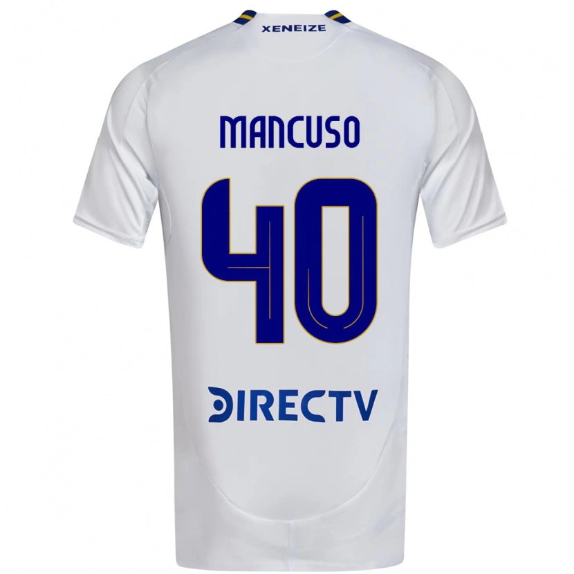 Danxen Barn Eros Mancuso #40 Vit Blå Bortatröja Matchtröjor 2025/26 Tröjor T-Tröja
