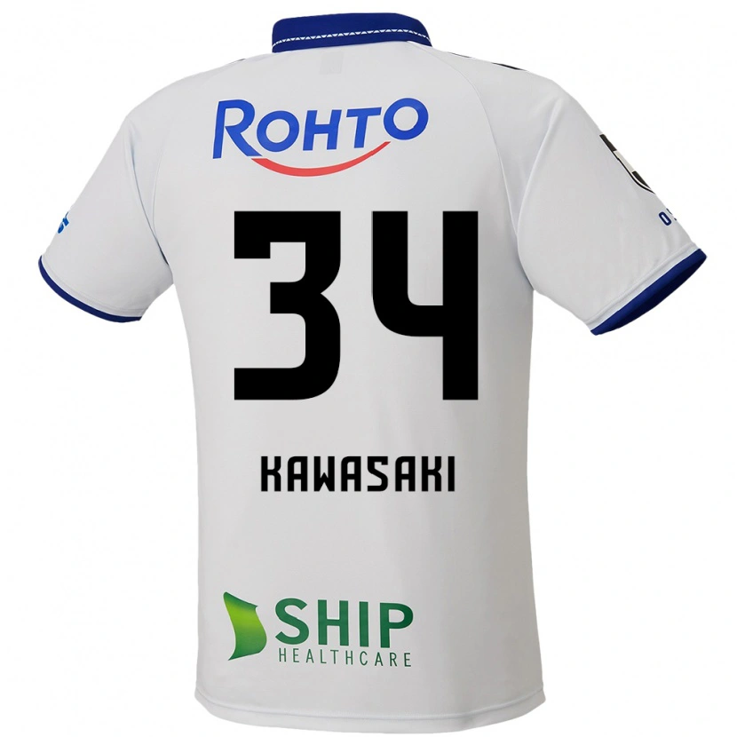 Danxen Barn Shuhei Kawasaki #34 Vit Blå Svart Bortatröja Matchtröjor 2025/26 Tröjor T-Tröja