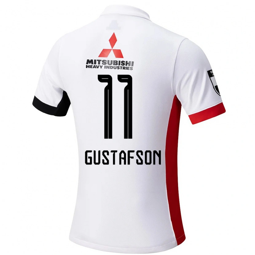 Danxen Barn Samuel Gustafson #11 Vit Svart Bortatröja Matchtröjor 2025/26 Tröjor T-Tröja