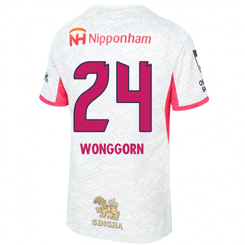 Danxen Barn Jaroensak Wonggorn #24 Vit Sakura Rosa Bortatröja Matchtröjor 2025/26 Tröjor T-Tröja