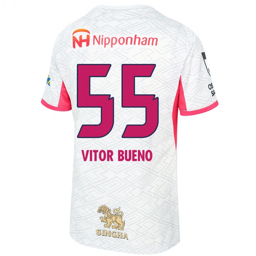 Danxen Barn Vitor Bueno #55 Vit Sakura Rosa Bortatröja Matchtröjor 2025/26 Tröjor T-Tröja