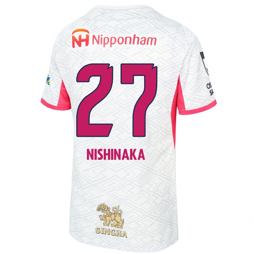 Danxen Barn Maho Nishinaka #27 Vit Sakura Rosa Bortatröja Matchtröjor 2025/26 Tröjor T-Tröja