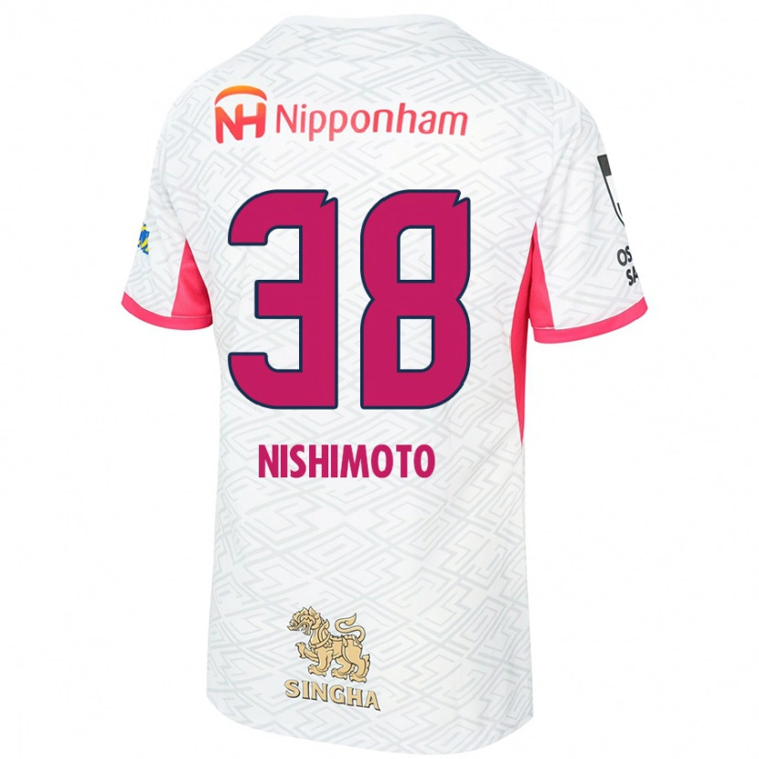 Danxen Barn Masataka Nishimoto #38 Vit Sakura Rosa Bortatröja Matchtröjor 2025/26 Tröjor T-Tröja