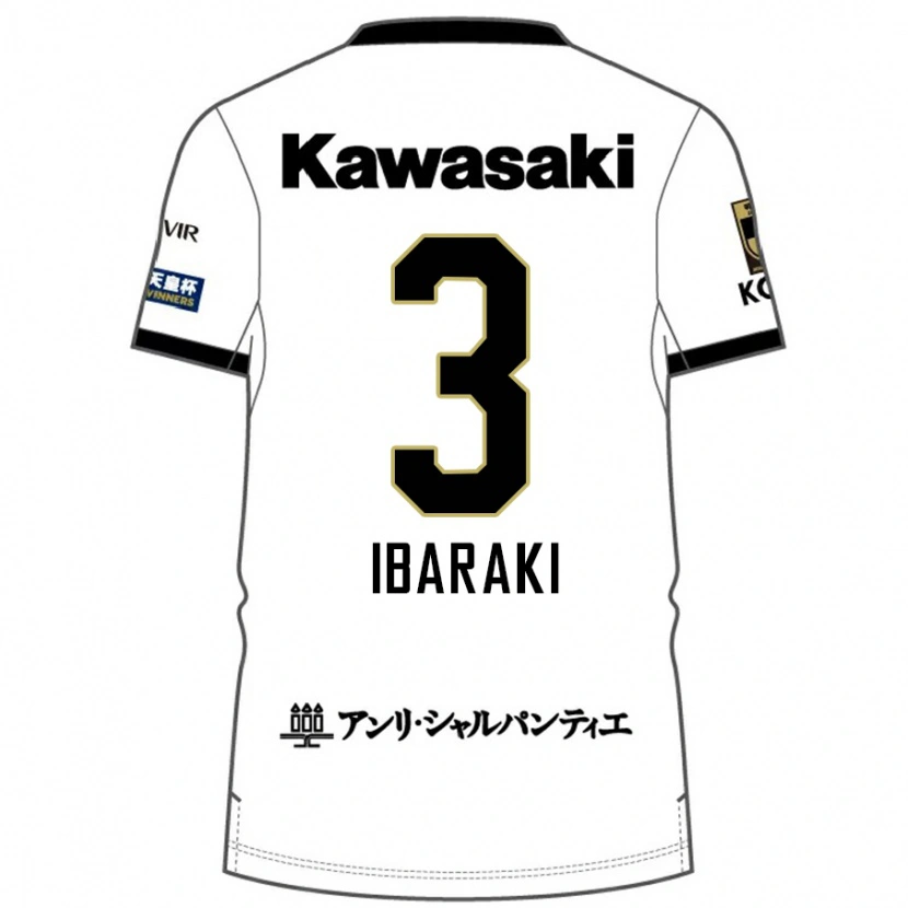 Danxen Barn Riku Ibaraki #3 Vit Svart Bortatröja Matchtröjor 2025/26 Tröjor T-Tröja
