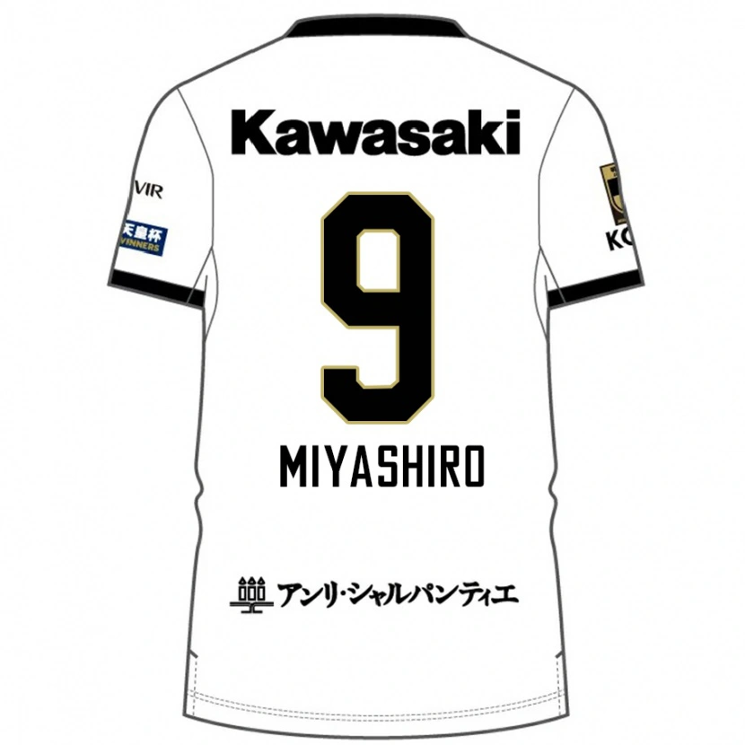 Danxen Barn Taisei Miyashiro #9 Vit Svart Bortatröja Matchtröjor 2025/26 Tröjor T-Tröja