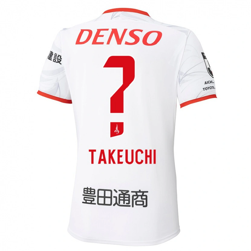 Danxen Barn Yuzo Takeuchi #0 Vit Röd Bortatröja Matchtröjor 2025/26 Tröjor T-Tröja