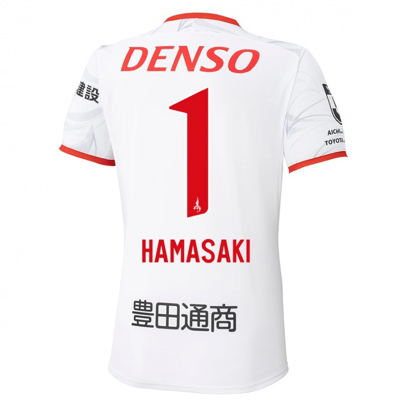 Danxen Barn Shiki Hamasaki #1 Vit Röd Bortatröja Matchtröjor 2025/26 Tröjor T-Tröja