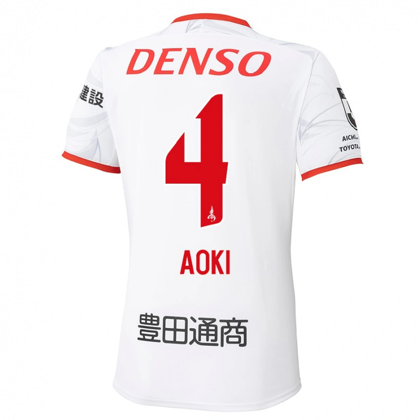 Danxen Barn Masamune Aoki #4 Vit Röd Bortatröja Matchtröjor 2025/26 Tröjor T-Tröja