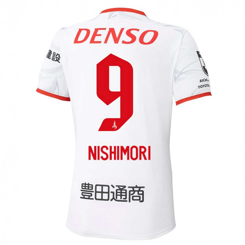 Danxen Barn Naoto Nishimori #9 Vit Röd Bortatröja Matchtröjor 2025/26 Tröjor T-Tröja