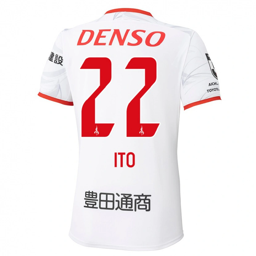 Danxen Barn Ken Ito #22 Vit Röd Bortatröja Matchtröjor 2025/26 Tröjor T-Tröja