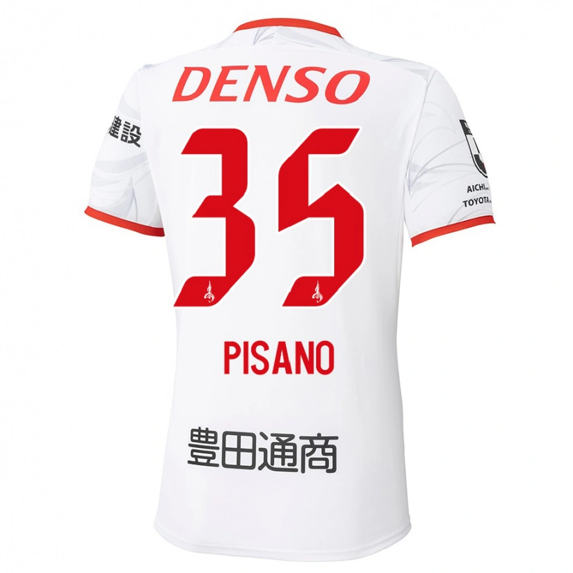 Danxen Barn Alexandre Pisano #35 Vit Röd Bortatröja Matchtröjor 2025/26 Tröjor T-Tröja
