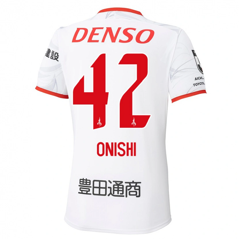 Danxen Barn Ritsu Onishi #42 Vit Röd Bortatröja Matchtröjor 2025/26 Tröjor T-Tröja