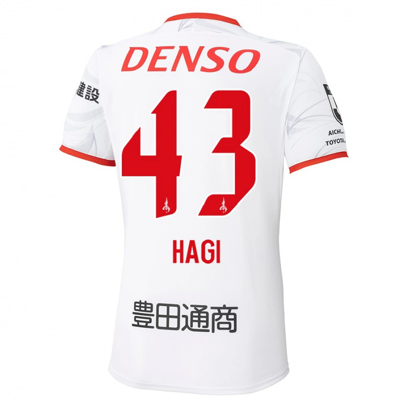 Danxen Barn Hiroaki Hagi #43 Vit Röd Bortatröja Matchtröjor 2025/26 Tröjor T-Tröja