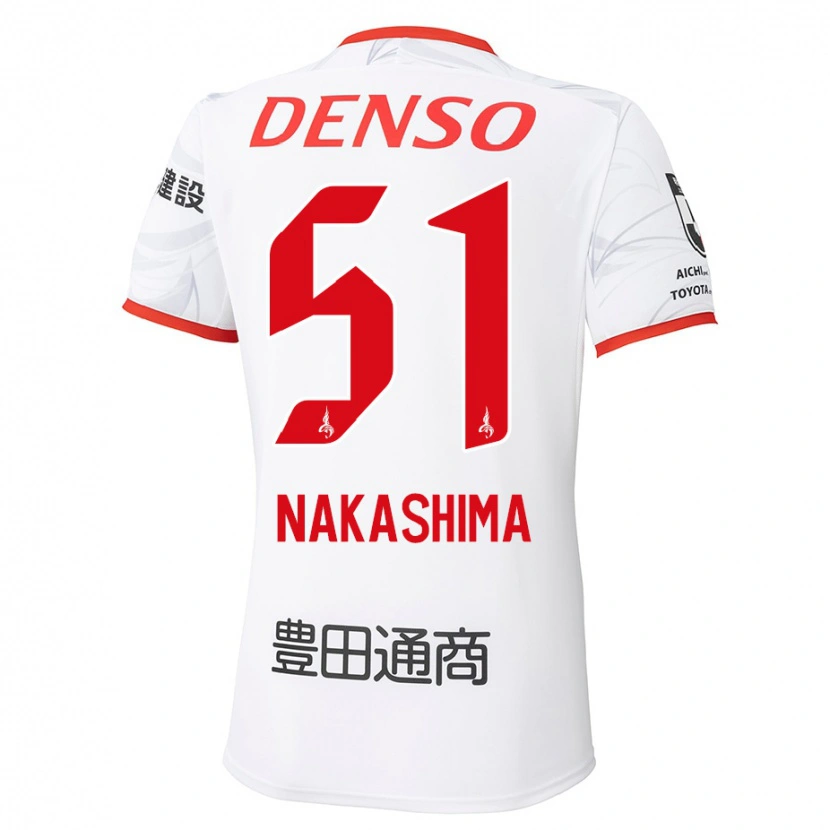 Danxen Barn Shinichiro Nakashima #51 Vit Röd Bortatröja Matchtröjor 2025/26 Tröjor T-Tröja
