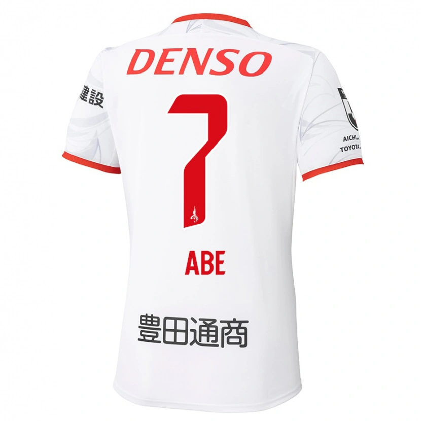 Danxen Barn Hiroyuki Abe #7 Vit Röd Bortatröja Matchtröjor 2025/26 Tröjor T-Tröja