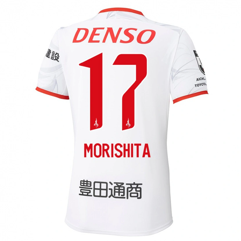 Danxen Barn Ryoya Morishita #17 Vit Röd Bortatröja Matchtröjor 2025/26 Tröjor T-Tröja