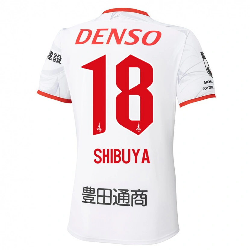 Danxen Barn Tsubasa Shibuya #18 Vit Röd Bortatröja Matchtröjor 2025/26 Tröjor T-Tröja