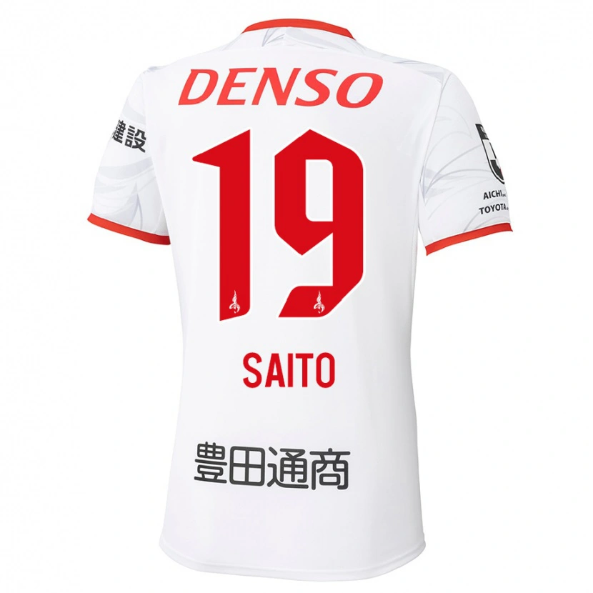 Danxen Barn Manabu Saito #19 Vit Röd Bortatröja Matchtröjor 2025/26 Tröjor T-Tröja