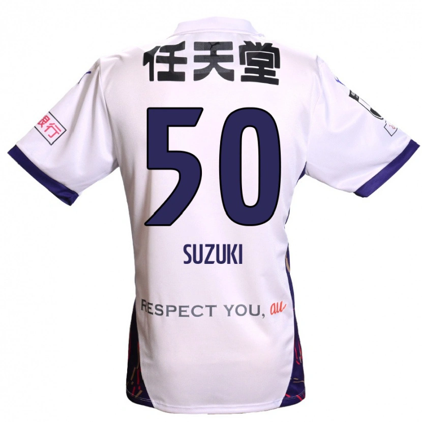 Danxen Barn Yoshinori Suzuki #50 Vit Lila Svart Bortatröja Matchtröjor 2025/26 Tröjor T-Tröja