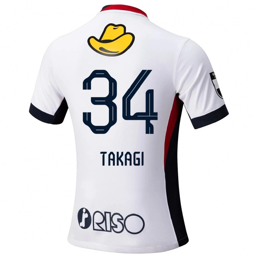 Danxen Barn Haruto Takagi #34 Vit Svart Bortatröja Matchtröjor 2025/26 Tröjor T-Tröja