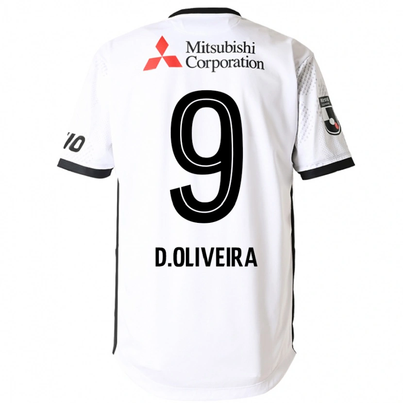 Danxen Barn Diego Oliveira #9 Vit Svart Bortatröja Matchtröjor 2025/26 Tröjor T-Tröja