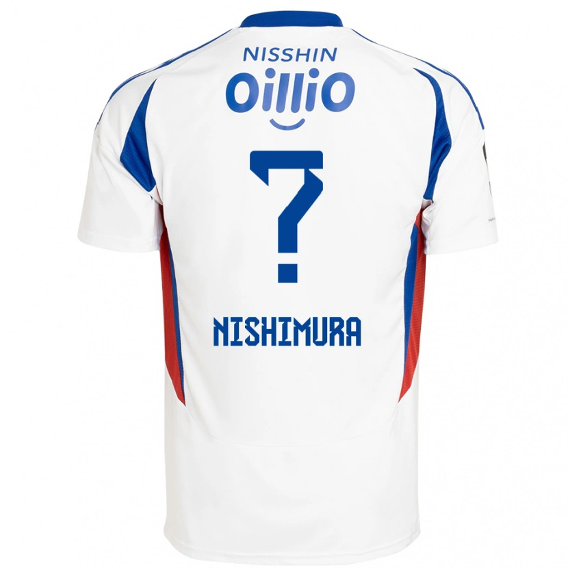 Danxen Barn Takuma Nishimura #0 Vit Kungsblå Bortatröja Matchtröjor 2025/26 Tröjor T-Tröja