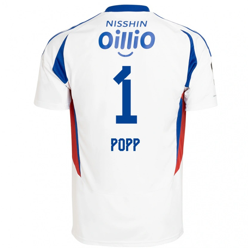 Danxen Barn William Popp #1 Vit Kungsblå Bortatröja Matchtröjor 2025/26 Tröjor T-Tröja